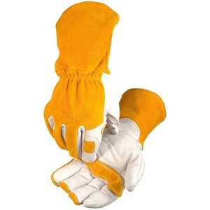 Guantes de soldadura de cuero de vaca amarillo de 12 pulgadas Guantes de seguridad de cuero Guantes de trabajo para soldar - Product Image 2