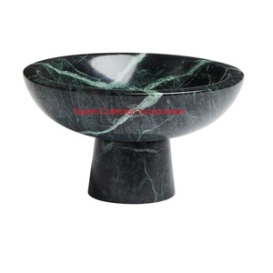 Cuenco estriado festoneado de mármol verde moderno, centro de mesa decorativo de piedra Natural elegante para decoración de lujo para el hogar y exhibición de mesa - Product Image 5