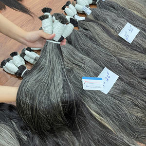Ventes en gros de mèches de cheveux gris bruts, cheveux naturels sel et poivre, 100% vierges non traités, cheveux humains pour les vendeurs de cheveux bruts - Product Image 5