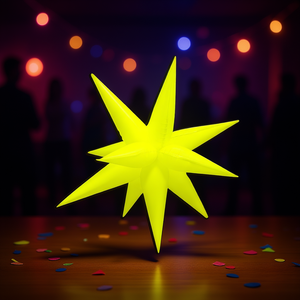 Estrella Multipunta Amarillo Neón 67Cm Decoraciones para Fiestas Bolsa de 12 Piezas - Product Image 2