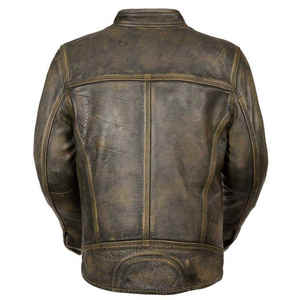 Col rabattu à capuche décoratif fourrure Condition nouveaux hommes à manches longues Vintage Faux PU veste en cuir noir épaissir veste pour hommes - Product Image 2