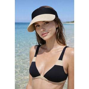 Crème solaire importée avec visière en maille pliable à velcro - Tennis - Chapeau de golf HSR2060 - Crème - Product Image 5