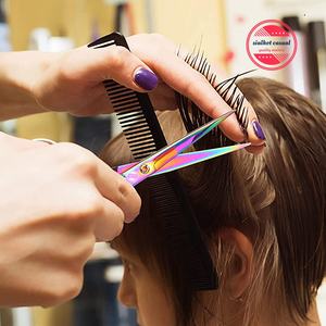 กรรไกรตัดผมสำหรับร้านตัดผมกรรไกรตัดผมมืออาชีพใบมีดตรง - Product Image 6