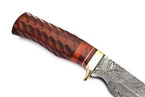 Couteau Bowie fait à la main pleine Tang lame en acier damas avec gaine en cuir chasse survie couteau de Camping en plein air. - Product Image 2