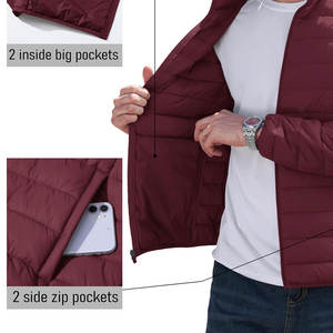 Chaqueta Acolchada con Cremallera Delantera para Hombre, Ropa de Invierno, Estilo Casual, Chaqueta Ligera para Hombre, Chaqueta Acolchada de Longitud Regular - Product Image 5