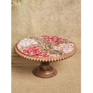 แท่นวางเค้กทำด้วยมือทำจากไม้พร้อมโมเสคด้านบนสำหรับตกแต่งเค้กและคัพเค้ก - Product Image 3