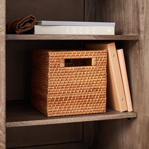 Wholesale Rectangular Vintage Style <b>Rattan</b> Woven Baskets Handicraft Clothing <b>Storage</b> <b>Boxes</b> for Living Room - Product Image 4