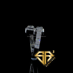 แหวนฮิปฮอปสีเงินสเตอริงสำหรับผู้หญิงผู้ชาย925ชุบทองโมอิสซาไนต์เพชรสำหรับงานแต่งงานของขวัญเครื่องประดับงานหมั้น - Product Image 3