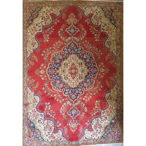 Tapis de sol rectangulaires de qualité supérieure, fabriqués à la main par des artisans, en laine rouge et coton, design traditionnel pour la décoration de la maison et du bureau - Product Image 1