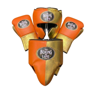 No Boxing No Life, Set de Boxeo 100% Cuero Genuino con Guantes, Protector de Cabeza, Protector Inguinal, Kit de Entrenamiento OEM ODM para Hombres y Mujeres - Product Image 1