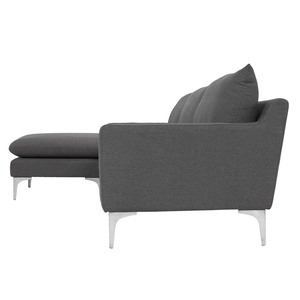 Sofá Esquinero en Forma de L de 280x86cm con Patas de Acero Inoxidable y Tapicería de Tela, Tres Plazas, Extensible, Relleno de Esponja SFL68021 - Product Image 5