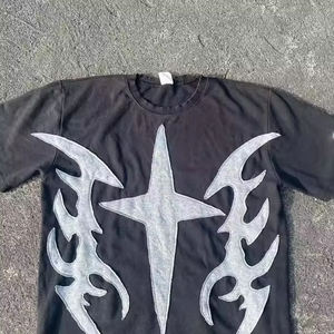 Meilleures ventes T-shirt brodé Slim Fit pour hommes fabriqué en usine personnalisé en gros de tissu tissé vieilli pour adultes - Product Image 2