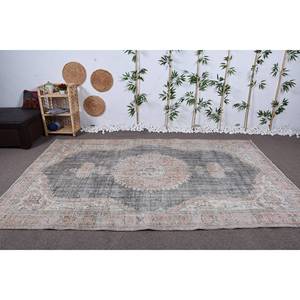 Alfombra turca Vintage 9x12 Patchwork tejido plano gris Beige lana látex para adolescentes Decoración Para sala de estar 6,4x9,9 pies alfombras turcas Vintage - Product Image 1