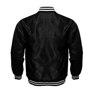 Chaqueta Universitaria de Cuero Negro de Lujo Personalizada para Hombre, Chaqueta de Invierno con Letras Bordadas - Product Image 5