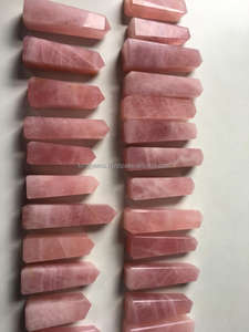 Torre de cuarzo rosa NATURAL para meditación, piedra preciosa NATURAL para REIKI HELING, torre decorativa metalizada, venta al por mayor - Product Image 2