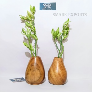 Maceta de madera artesanal sostenible, maceta de madera natural elegante para decoración moderna de hogar, oficina y exhibición de jardín interior - Product Image 2