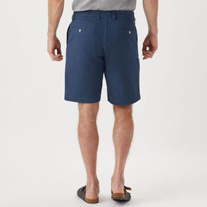 Short en coton décontracté de haute qualité pour hommes taille élastique pantalon longueur au genou décoration en dentelle motif solide Style d'affaires d'été - Product Image 3