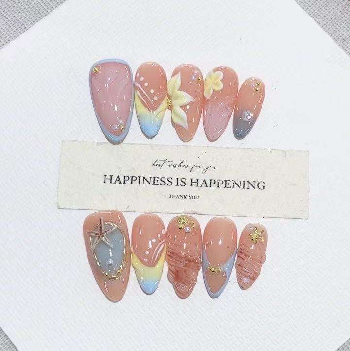 orange, blue, yellow, purple, gray, white, gold