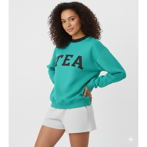 Women <b>Turtleneck</b> Sweatshirt Blue Mountain Print Regular Fit Long Sleeve Casual Knitted Trackstar OEM Private Label - Product Image 4