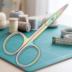 Ciseaux de manucure en acier inoxydable avec lame droite et incurvée pour le soin des ongles, outils de beauté, poignée ronde, design durable - Product Image 3