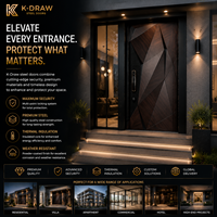Puerta de Entrada Moderna para Villa, Puerta Frontal de Acero Premium, Puerta de Seguridad de Aleación de Aluminio, Diseño Personalizado, Suministro de Fábrica