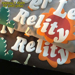 Fabricant poids lourd de haute qualité en coton biologique t-shirt hommes vente en gros concepteur graphique t-shirt personnalisé bouffant impression t-shirt - Product Image 3