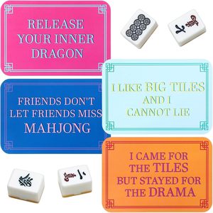 Colorful Wavy Scalloped Edge <b>Plastic</b> Mahjong <b>Tile</b> Mixer Lightweight Portable Shuffling Card Travel Camping Family Party Mahjong - Product Image 1