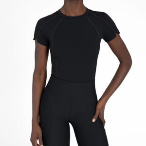 Chemise de base légère pour l'équitation féminine, tissu extensible respirant, manches courtes, haut d'équitation équestre, OEM - Product Image 1