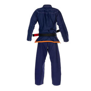 ชุดเครื่องแบบคาราเต้ Jiu Jitsu ผ้าแคนวาสเนื้อผ้าฝ้าย100% ทนทานโลโก้ด้านหน้าทรงสลิมฟิตสำหรับผู้ชายและผู้หญิงสีดำแบบคลาสสิก - Product Image 2