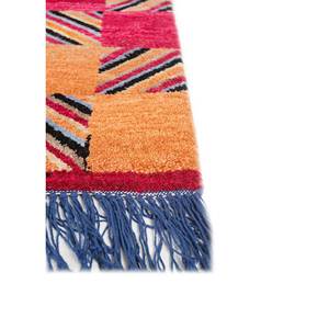 Manchaha Geometric Pattern Wool & Bamboo <b>Silk</b> Rugs <b>Red</b> & Orange Hand Knotted for Home Use-Jaipur Rugs US-Les-1677 - Product Image 4