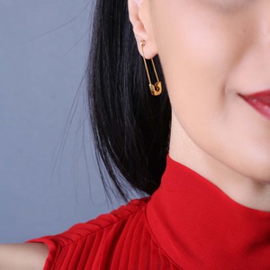 Boucle d'oreille simple pour femme, design épinglette, artisanat turc, bijoux en argent sterling 925, vente en gros - Product Image 2