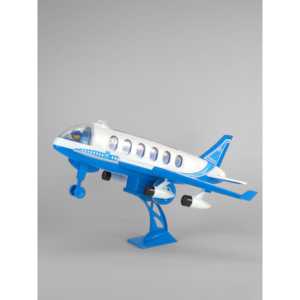 Avión de Juguete Bharat HTH de Plástico para Niños con Alas Plegables, Funciona con Fricción, Incluye Figura de Piloto, por UA TOYS - Product Image 1
