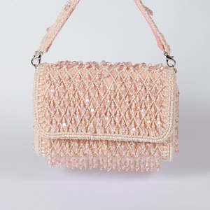 Sac à rabat élégant en daim perlé brodé de perles, style vintage, pour femmes, mariages, soirées, avec chaînes et boutons ornés de diamants - Product Image 5