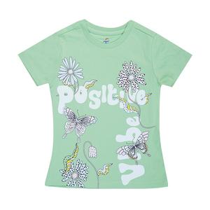 Camiseta de cuello redondo Smart Look 100% algodón para niñas disponible en diferentes métodos de impresión seleccionados a mano para la venta - Product Image 3