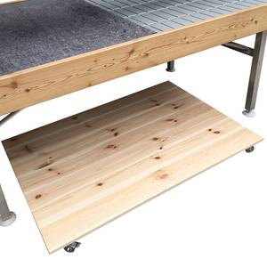 <b>Display</b> Rack on Wheels with Natural Wood Footboard - Product Image 1