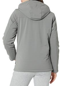 Chaqueta de concha suave informal unisex para otoño, capucha impermeable transpirable a prueba de viento, tela de lona frontal para deportes al aire libre para mujer - Product Image 5
