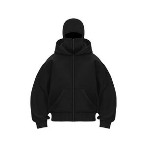 เสื้อฮู้ดดี้บัลลาคลาวาแบบซิปสำหรับผู้ชาย ดีไซน์ล่าสุดปี 2026 ผ้าฝ้าย 100% หนัก 450gsm ผ้าฟลีซสโตนวอช ปักลาย OEM - Product Image 5