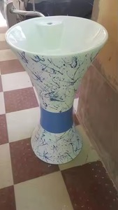 Artículos sanitarios de cerámica de calidad de exportación Lavabo de una pieza Kolan con forma de huevo redondo con juego de pedestal Montado en el piso al mejor precio - Product Image 5