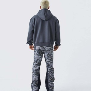 100% algodón mezclado peso pesado pulóver Sudadera con capucha Jogger de gran tamaño estilo callejero Sudadera con capucha para hombres teñido liso para invierno - Product Image 6