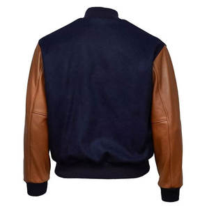 Veste Letterman de meilleure qualité pour hommes Logo personnalisé Design versity avec corps en laine et manches en cuir Personnalisable OEM - Product Image 3