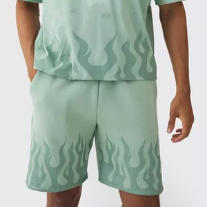 OEM Acid Wash Sweat <b>Suit</b> Jogger Tshirt Short Sleeve Regular Length Boxy Custom 2 Piece <b>T</b> <b>Shirt</b> Pants Set Men 100% Cotton Knitted - Product Image 4