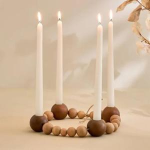 Porte-bougie en bois minimaliste de qualité supérieure avec une forme unique pour la méditation, le yoga, le studio, le spa et les espaces de relaxation - Product Image 6