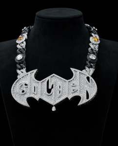 Collier pendentif personnalisé glacé noir et argent avec pierres de moissanite pour hommes bijoux de mode de luxe hip hop - Product Image 1