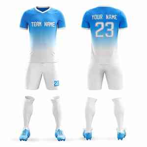 Ensemble complet d'uniformes de football sur mesure pour hommes, de haute qualité, pour équipe de football adulte, maillots de football, uniforme de football, 100% - Product Image 2