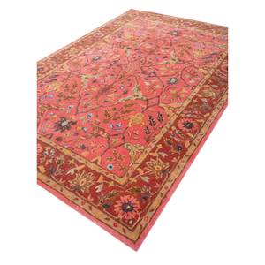 พรมขนสัตว์ผสมวิสโคสทอมือ Kasbah ลายดอกไม้สีแดงส้ม ลายทางคลาสสิก สำหรับบ้าน ห้องโถง รูปทรงสี่เหลี่ยมผืนผ้า-Top-1509(Cs-01) - Product Image 2