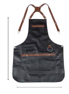 Tablier de travail en cuir huilé pleine fleur avec poches pour stylos pinces à épiler sangles en cuir de cuisine pour usage professionnel à domicile LAN-0253 - Product Image 3