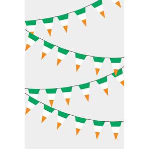 Ireland Triangular Flag Bunting Jute Party Supplies for Father's Day Back to School Diwali Parties Happy Birthday <b>Banner</b> - Product Image 1