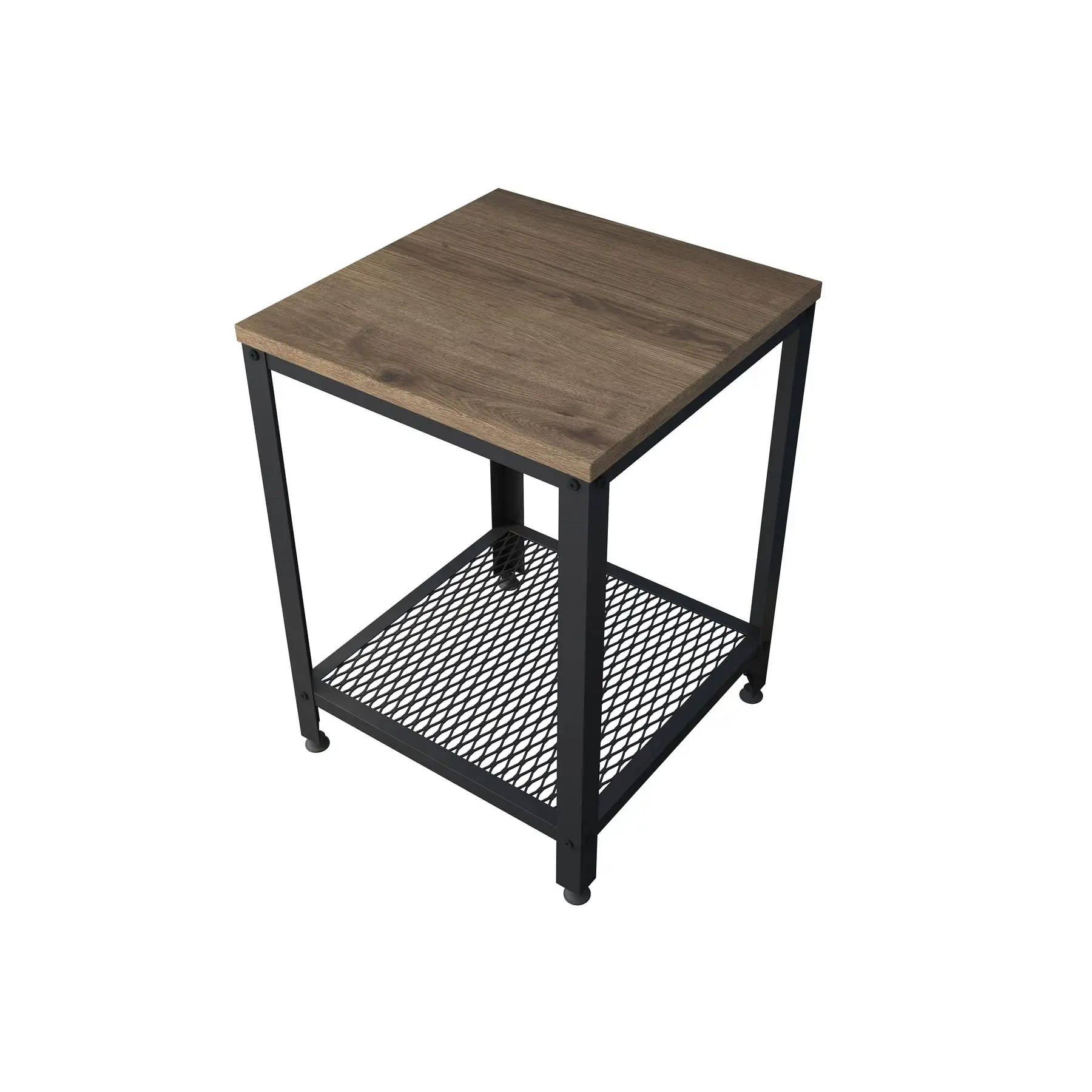 New Design and Good Price Rani AD101Side Table Black Metal and H-Walnut Color End Table - Minimalist Tea Table