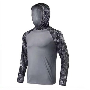 เสื้อผ้าตกปลาแขนยาวผู้ชายกลางแจ้งเสื้อตกปลาแห้งเร็วเสื้อเจอร์ซีย์100% มีฮู้ดผ้าคอตตอนฤดูร้อน - Product Image 5