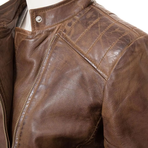 Veste en cuir à manches longues pour femmes de qualité supérieure couleur personnalisée motif 3D en cuir véritable matelassé - Product Image 2